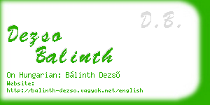 dezso balinth business card